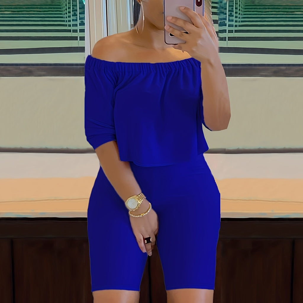 Women's Sexy Off-Shoulder Two-Piece Pantsuit