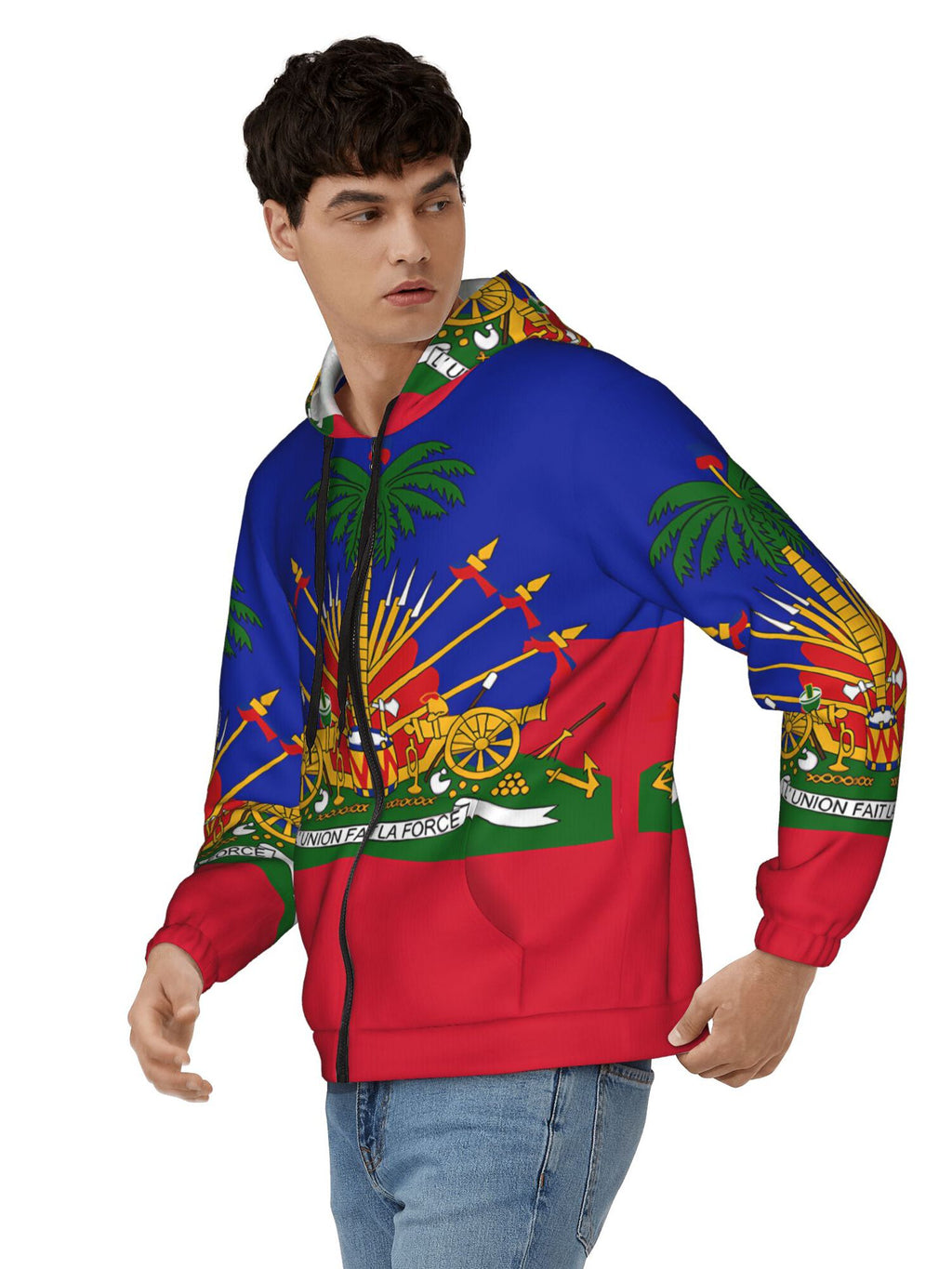 Men’s 3D Skeleton Print Zip Hoodie