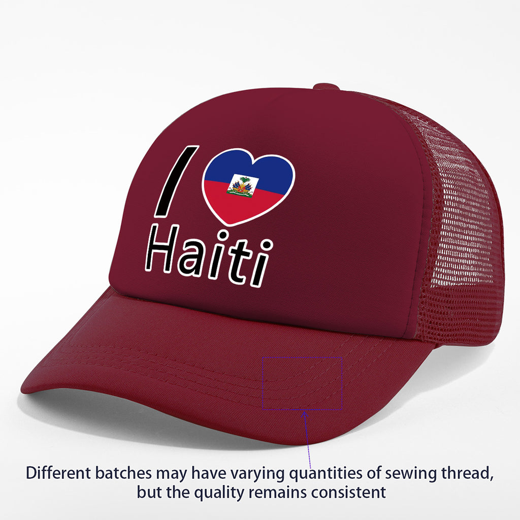 Show your pride in style with the “I Love Haiti” Patriotic Trucker