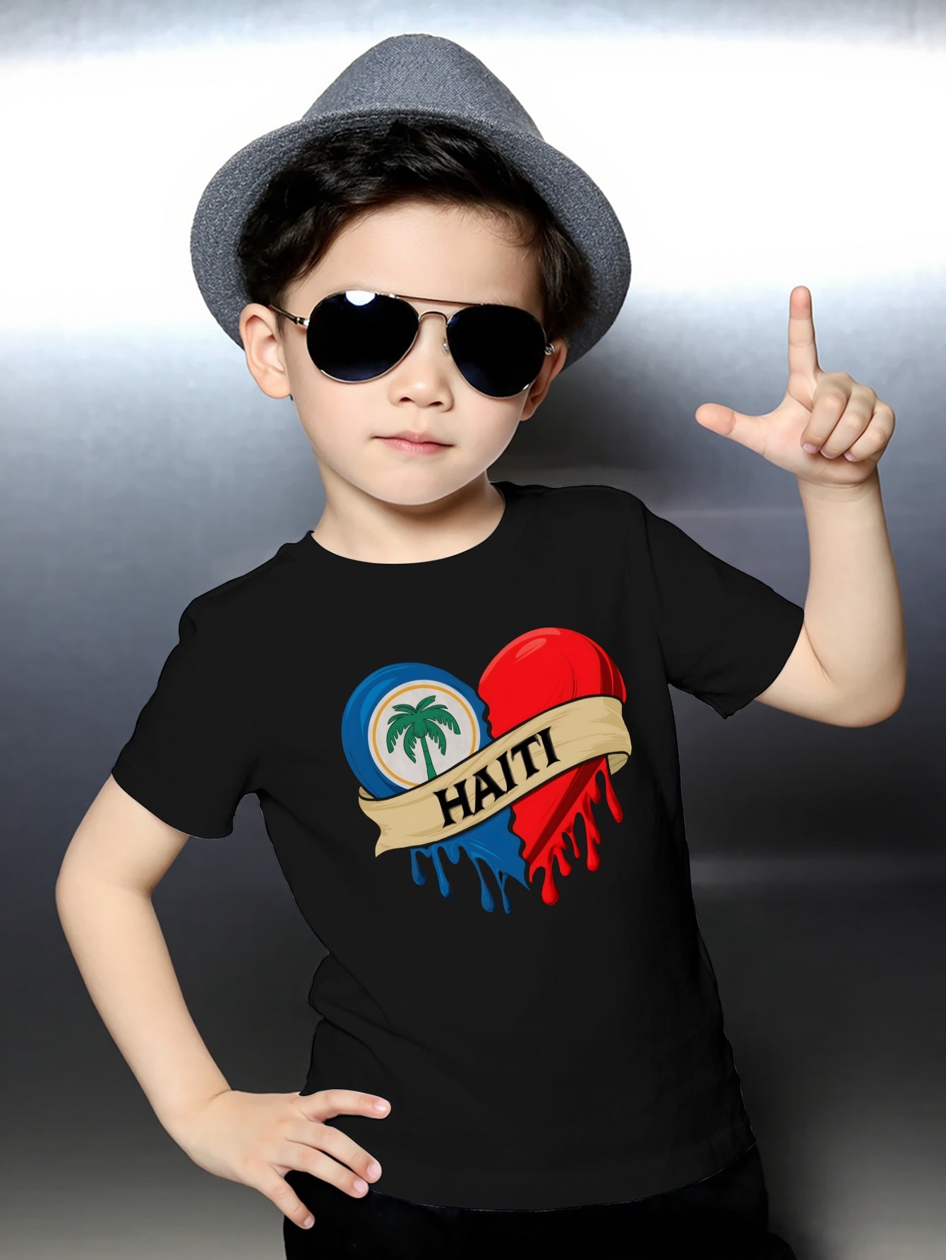 Haiti Youngsters' Casual Short-Sleeve T-Shirt - Round Neck, Summer Ready