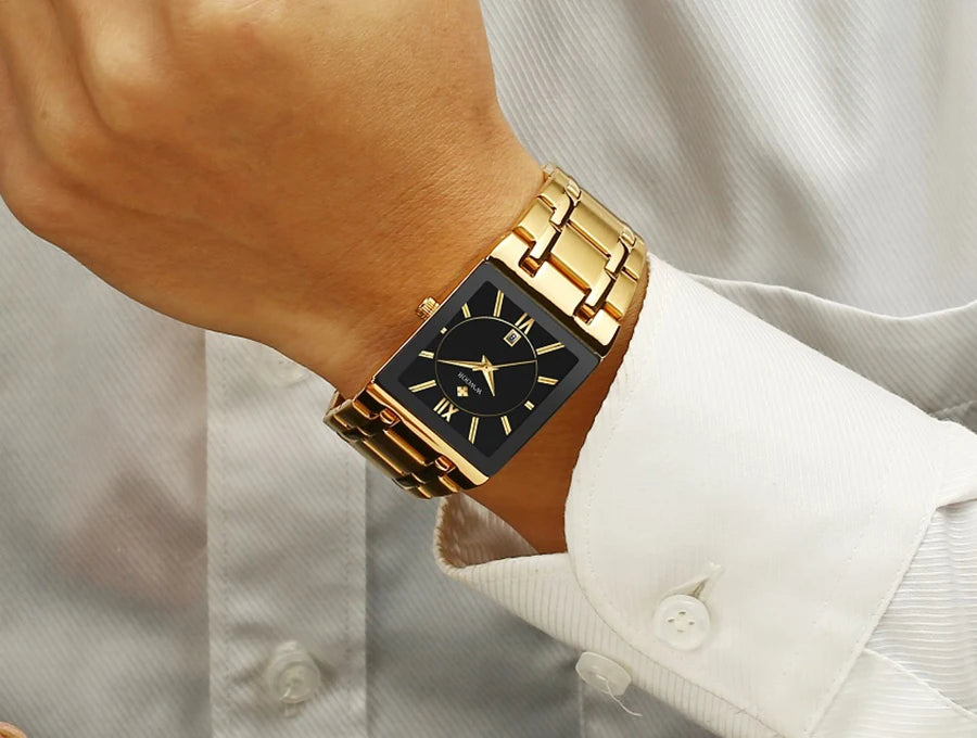 WWOOR Luxury Gold Watch for Men