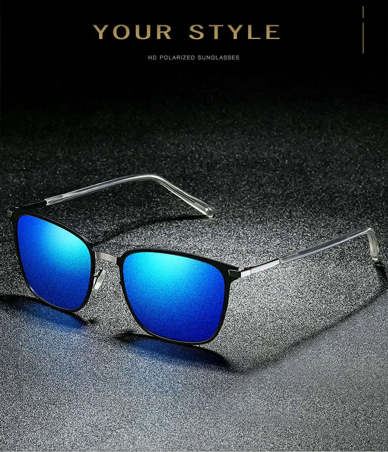 Men's Sunglasses New Arrival Square Polarized Sunglasses Metal Driver Night Vision Goggles Sunglasses
