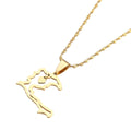 Gold Haiti Heart Map Necklace – Stainless Steel Pendant for Women, Men & Girls | Ayiti Jewelry Gift