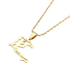 Gold Haiti Heart Map Necklace – Stainless Steel Pendant for Women, Men & Girls | Ayiti Jewelry Gift