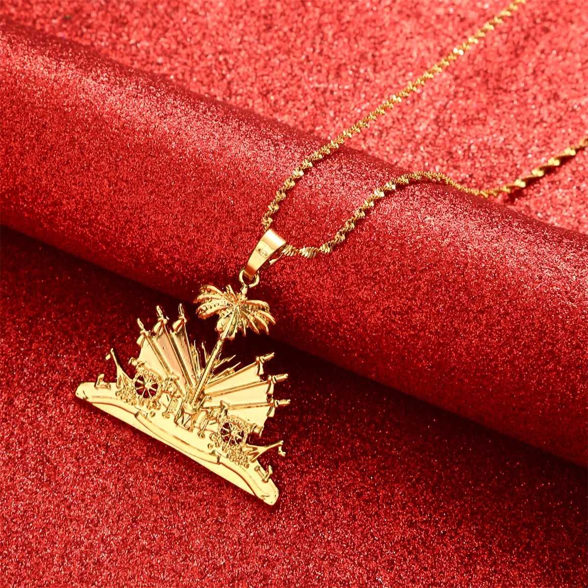 Haiti Symbol Pendant Necklace For Women Girls Ayiti