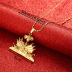 Haiti Symbol Pendant Necklace For Women Girls Ayiti