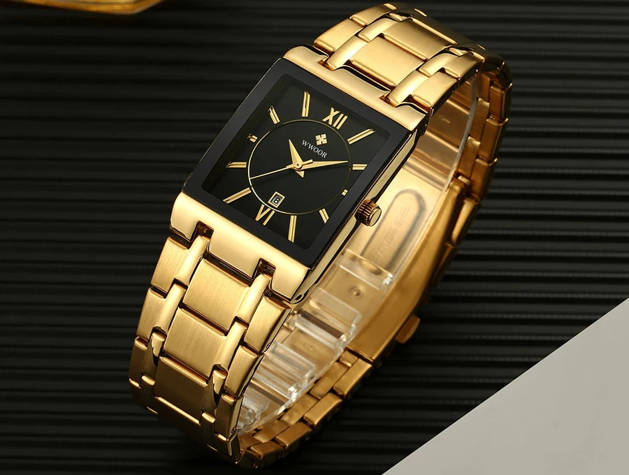 WWOOR Luxury Gold Watch for Men