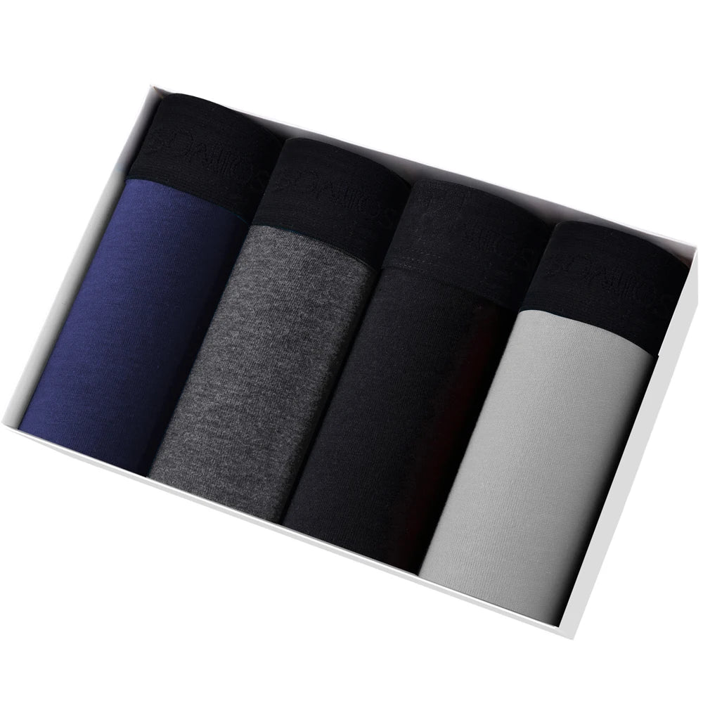 4PCS Men’s Premium Cotton Boxer Shorts