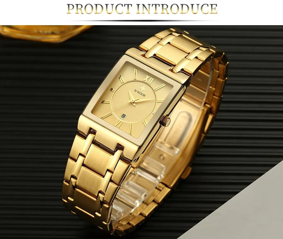 WWOOR Luxury Gold Watch for Men