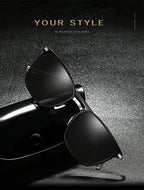 Men's Sunglasses New Arrival Square Polarized Sunglasses Metal Driver Night Vision Goggles Sunglasses