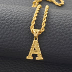 Anniyo Gold-Plated A-Z Initial Pendant Necklace – Unisex