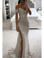 Women’s Sexy Sequined Split Maxi Dress