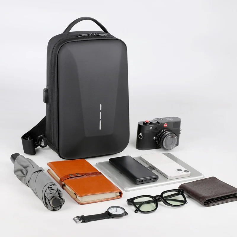 Anti-Theft Crossbody Chest Pack with USB Charging Port – Fashion Business Travel Shoulder Bag