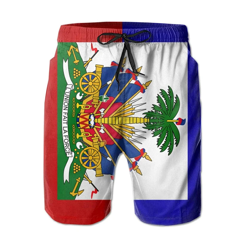 Haitian Flag Beach Shorts