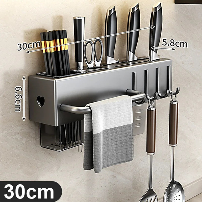 Wall-Mounted Kitchen Organizer Rack