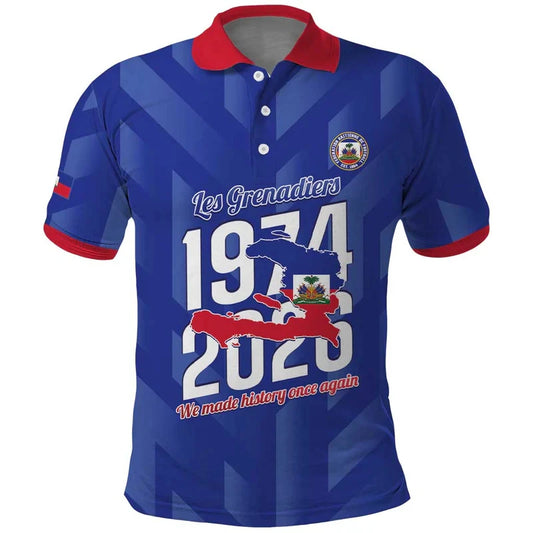 Haiti Flag Color Block Polo Shirt –Men & Women  2026