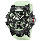 Men’s Dual Time Sport Watch – 50m Waterproof, Shock Resistant Digital Watch