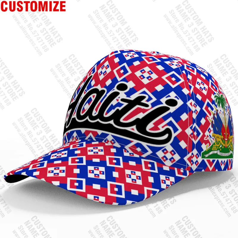 Custom Haiti Flag Baseball Cap