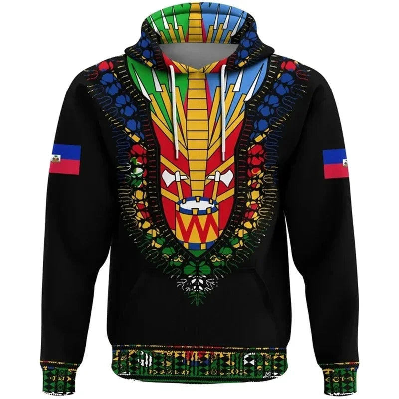 Haiti Flag 3D Print Hoodie