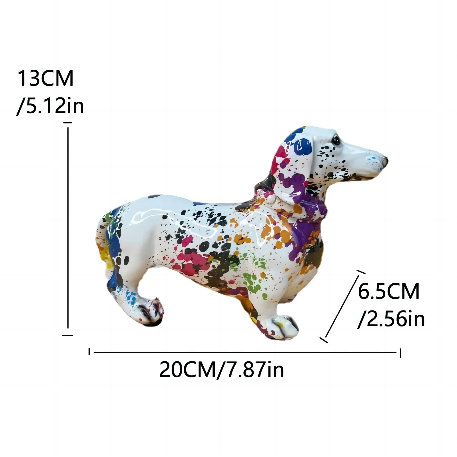 Colorful Standing French Bulldog Resin Statue