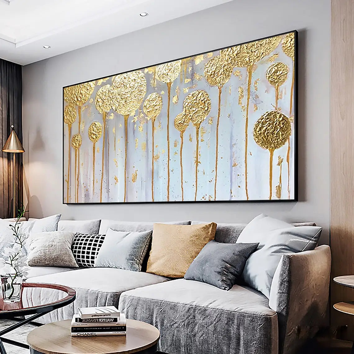 Large Hand-Painted Abstract Oil Painting