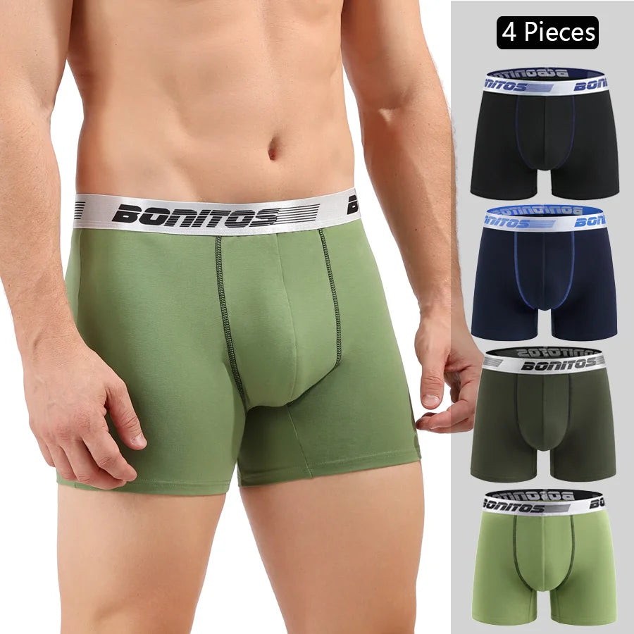 4PCS Men’s Premium Cotton Boxer Shorts