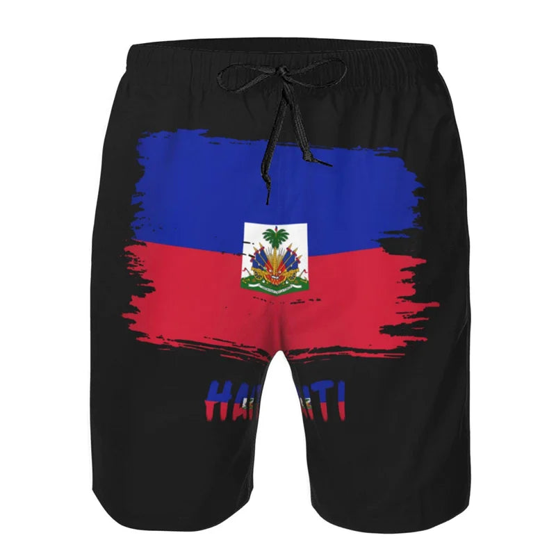 Haitian Flag Beach Shorts