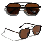 Peekaboo TR90 polarized sunglasses men retro style metal square sun glasses for women double bridge driving green black uv400