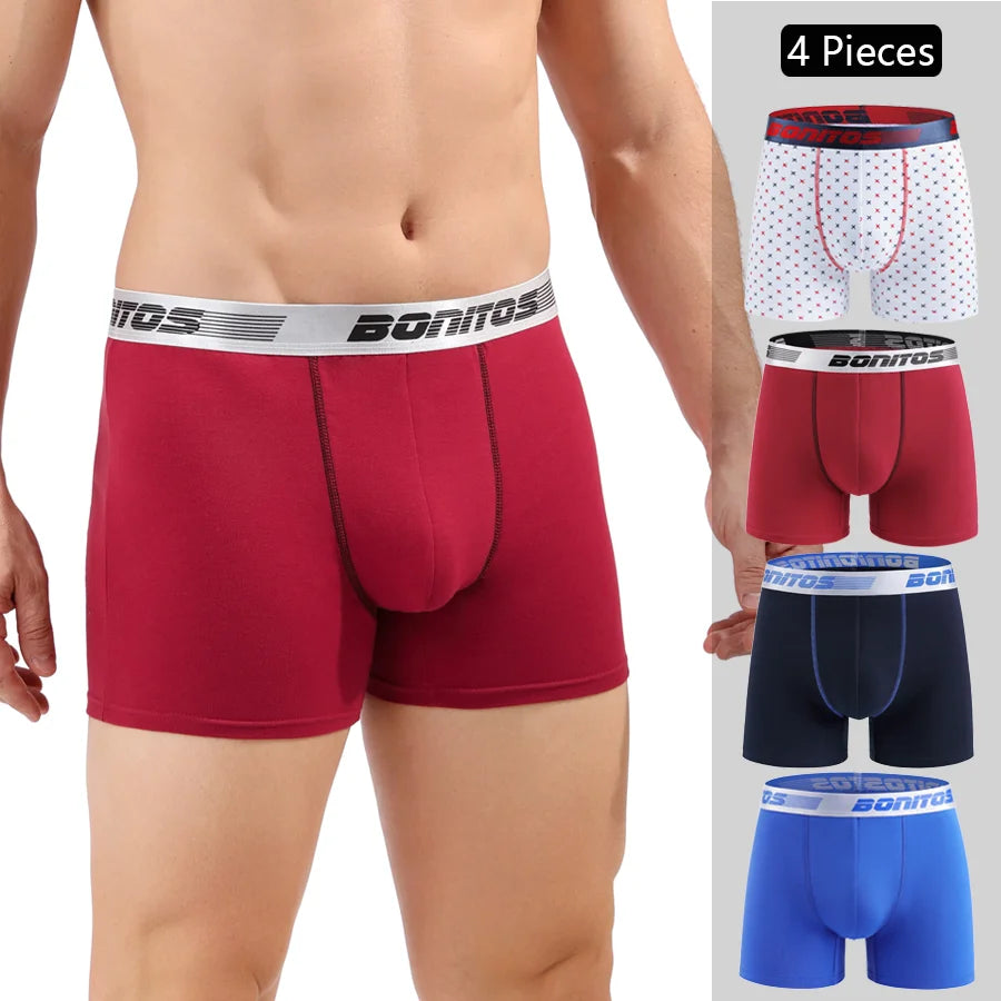 4PCS Men’s Premium Cotton Boxer Shorts