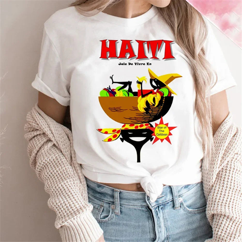 Haiti Women’s Summer T-Shirt – Funny Streetwear Tee