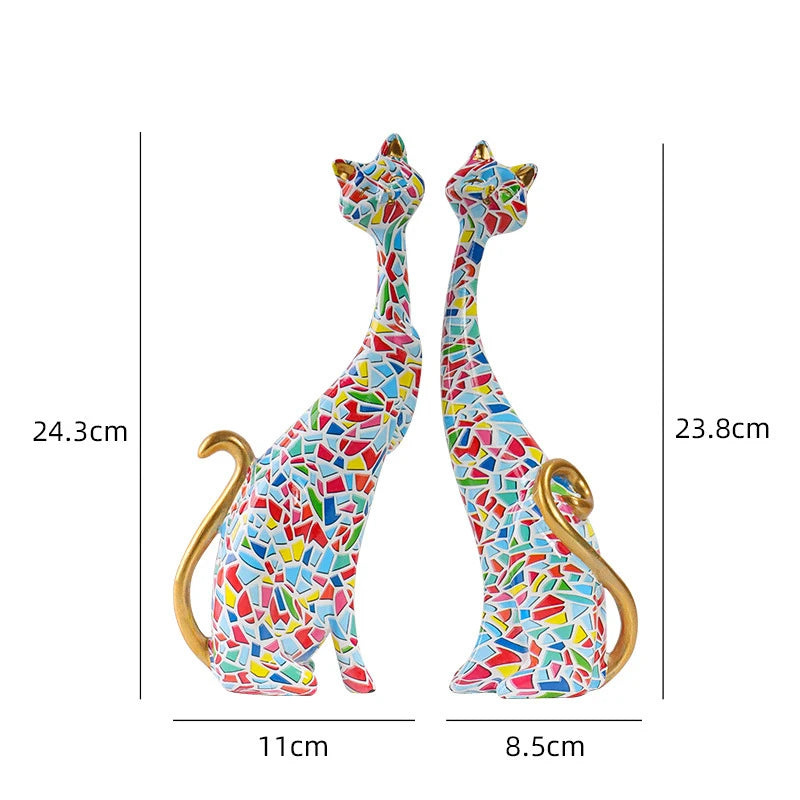 Cat Decoration Resin Abstract Ornaments