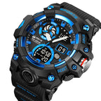 Men’s Dual Time Sport Watch – 50m Waterproof, Shock Resistant Digital Watch