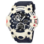 Men’s Dual Time Sport Watch – 50m Waterproof, Shock Resistant Digital Watch