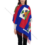 Haiti Flag Winter Tassel Scarf