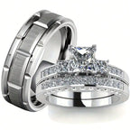 Silver Couple Ring Set
