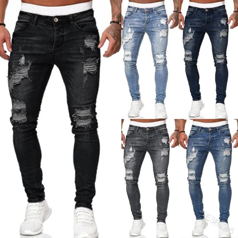 Men’s Ripped Street Style Skinny Jeans