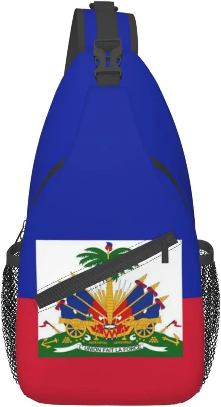 Haitian Flag Sling Backpack