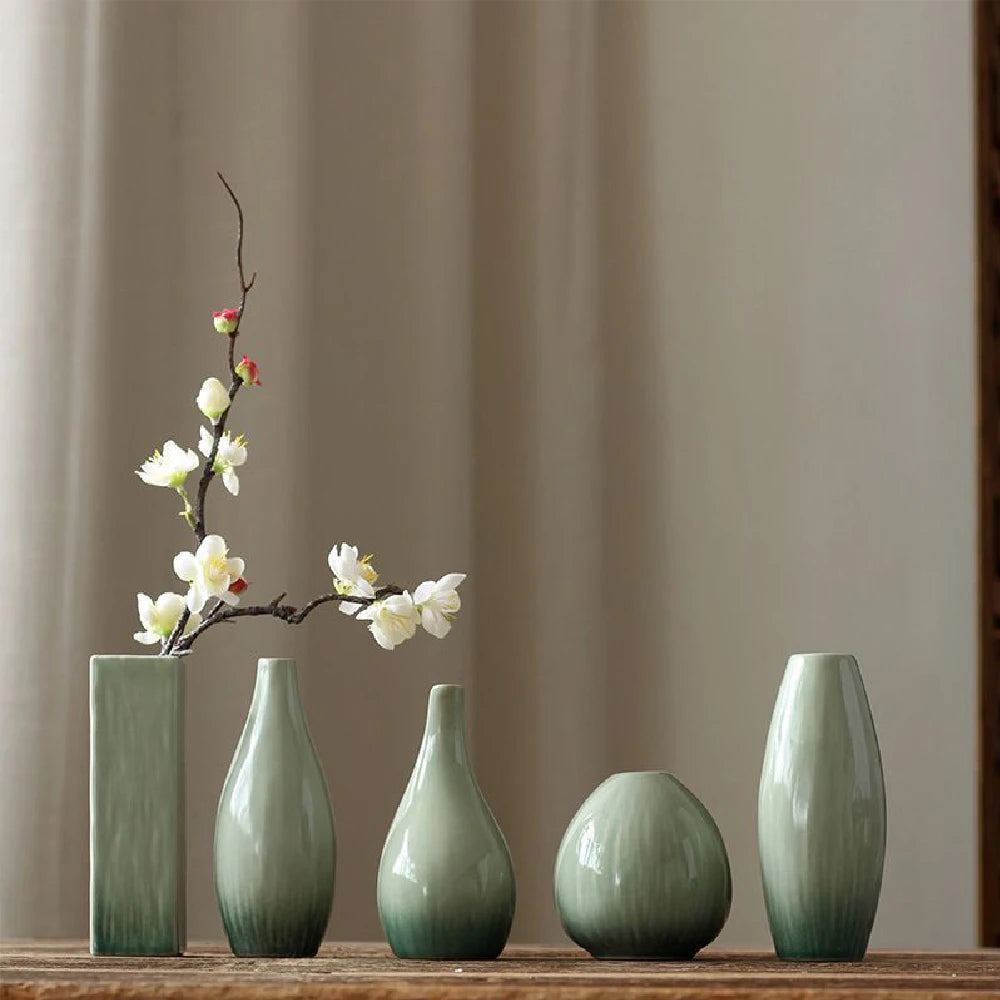 Simple Ceramic Hydroponic Vase – Small Decorative Plant Pot for Living Room & Dining Table