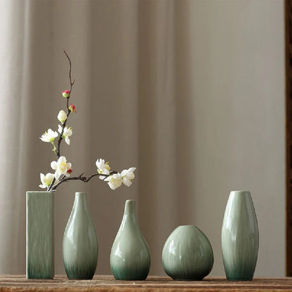 Simple Ceramic Hydroponic Vase – Small Decorative Plant Pot for Living Room & Dining Table