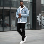 Distressed Patchwork Denim Jacket