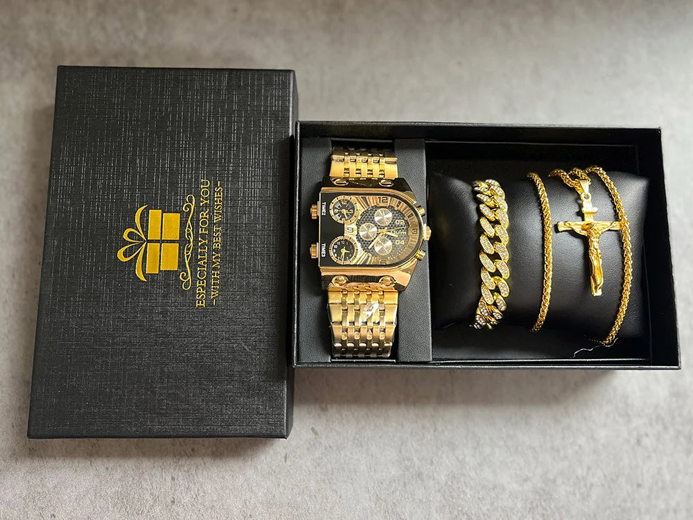 Men’s Luxury Watch & Jewelry Gift Set