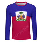 Haiti Flag 3D Print Long Sleeve T-Shirt – Unisex Casual