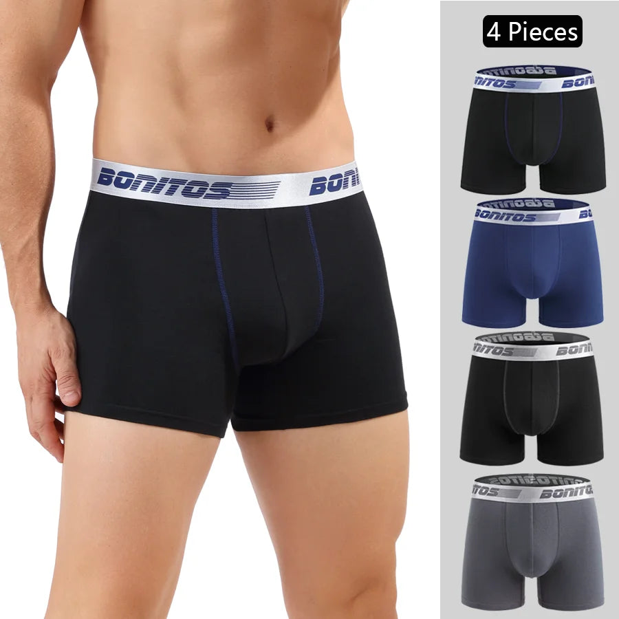 4PCS Men’s Premium Cotton Boxer Shorts