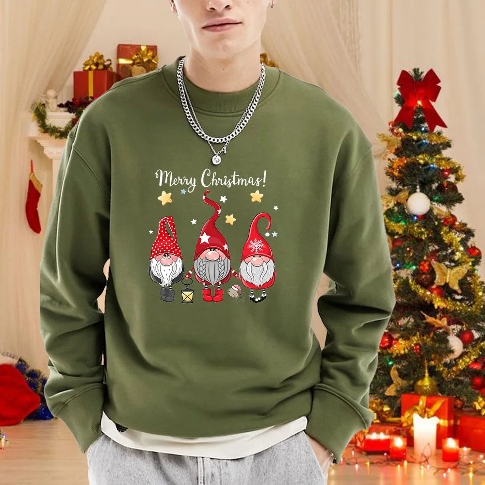 Men’s Merry Christmas Gnome Printed Sweatshirt