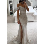 Women’s Sexy Sequined Split Maxi Dress