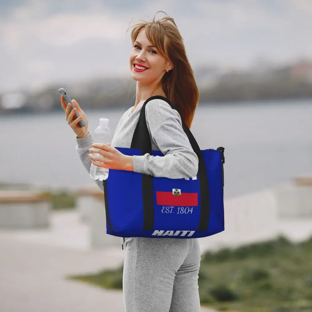 Haiti Flag Large Capacity Travel Tote