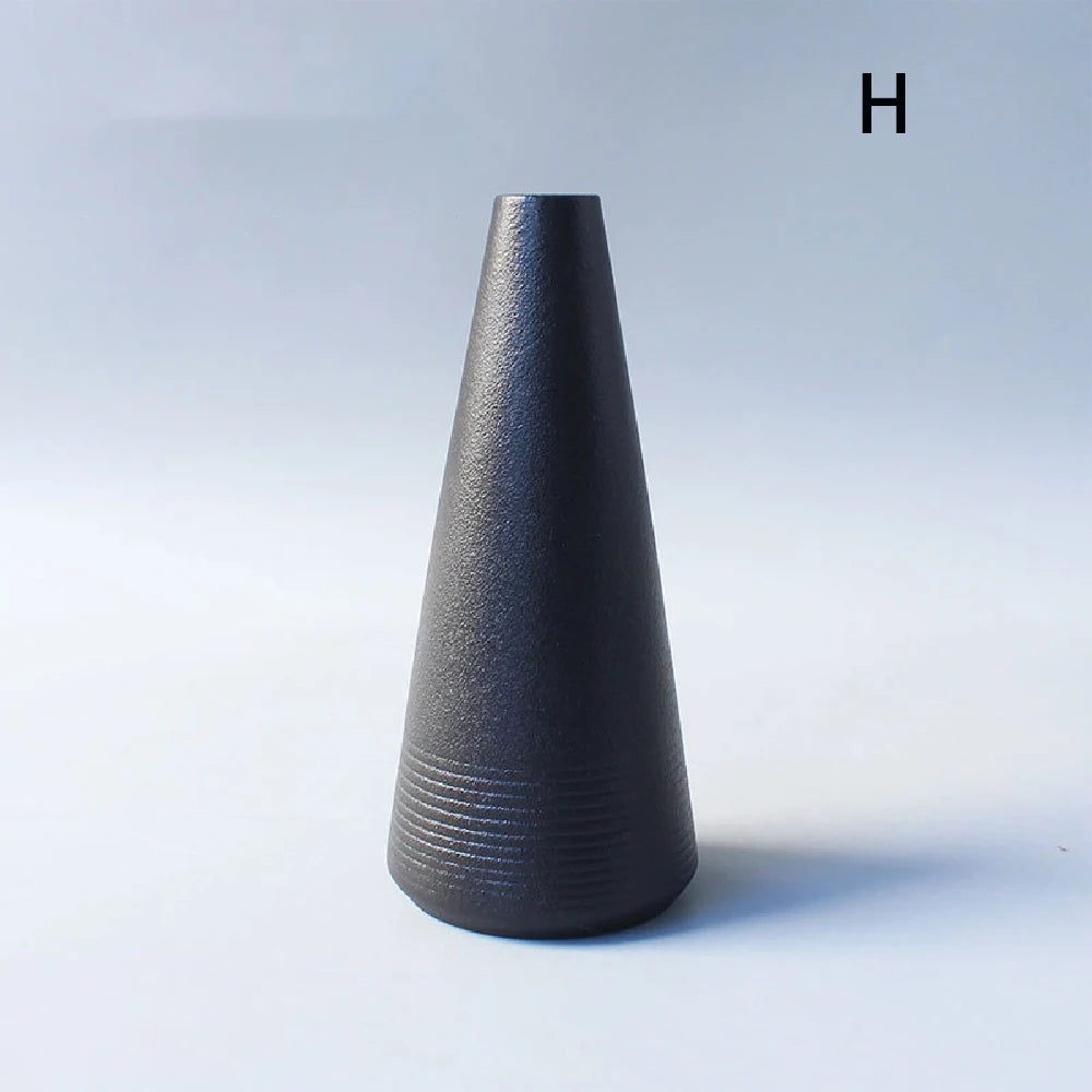 Minimalist Black Ceramic Vase