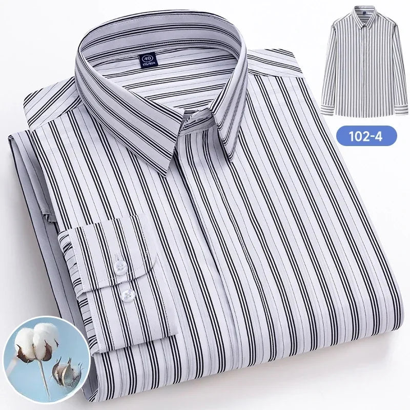 Premium Cotton Slim Fit Shirt - Striped Formal Wear