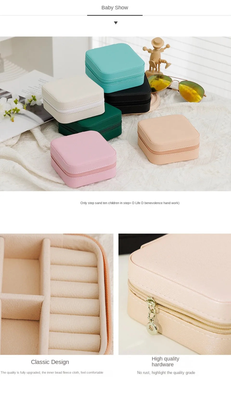 Compact Jewelry Box with Earring Holder