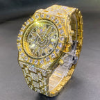 Gold Iced-Out Men’s Watch – Luxury & Waterproof